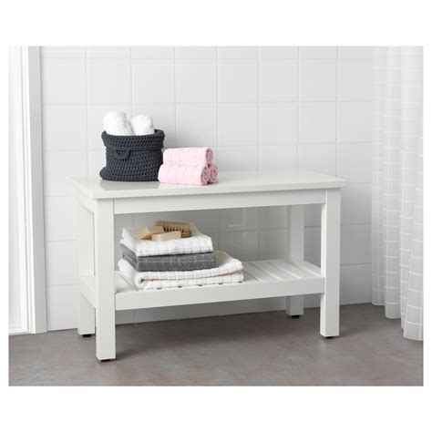 ikea bathroom bench with storage.